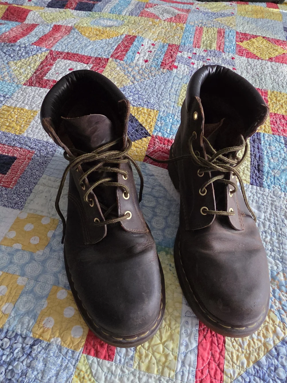 Dr. Martens Dark Brown Leather Lace-Up Work Boots